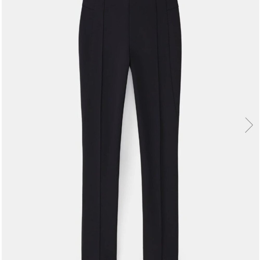 Lafayette 148 New York Acclaimed Stretch Gramercy Pant in Jet Black, Size 12
